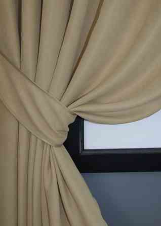 Комплект коротких штор VR-Textil Микровелюр SPARTA № 1192ш Бежевый 130х170 см 2 шт (35-0113) Киев