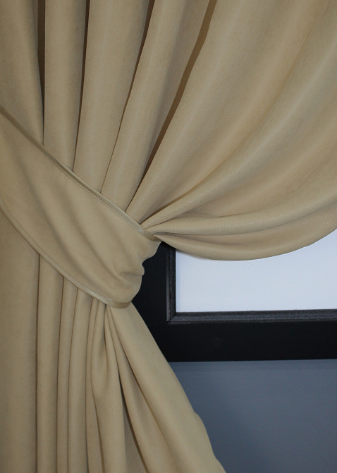 Комплект коротких штор VR-Textil Микровелюр SPARTA № 1192ш Бежевый 130х170 см 2 шт (35-0113) Киев - изображение 3