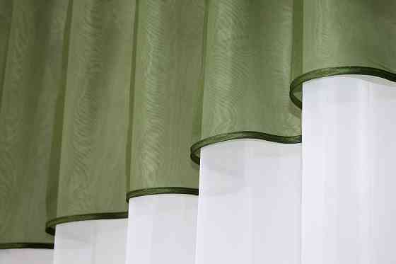 Кухонная занавеска VR-Textil № 047к белый с оливковым 270х170 см (52-0074) Киев