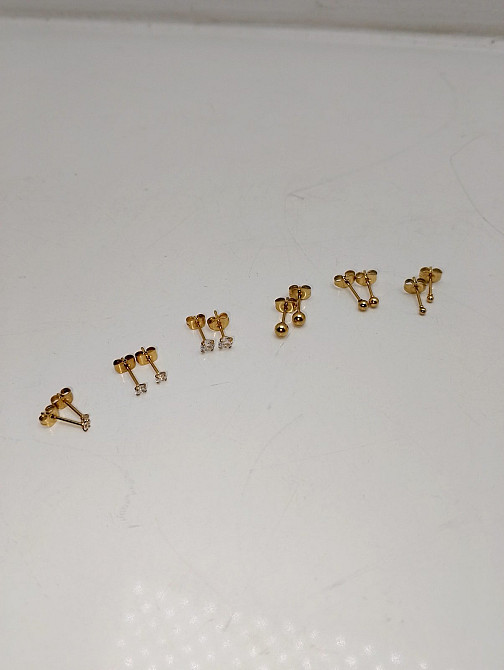 Набір сережок гвіздки 6 пар Луцьк - фото 2