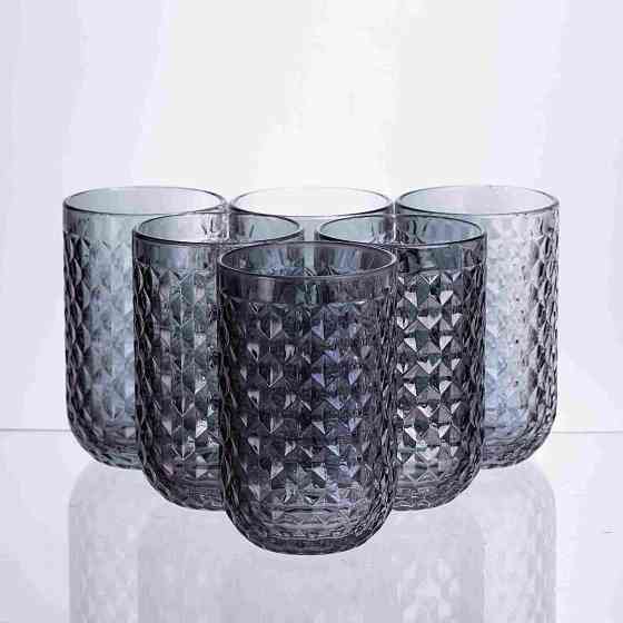 Набір склянок Geometric 6 штук по 400 мл HP-19-263 прозора склянка для напоїв Коломыя