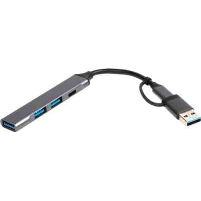 Концентратор Dynamode USB Type-C + USB-A to 1хUSB-C 3.0 1хUSB-A 3.0 2xUSB-A 2.0 dark grey (DM-UH-314AC) Вінниця