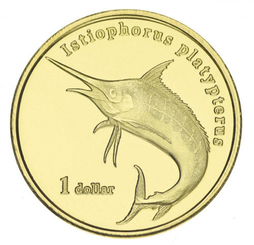 Муреа 1 доллар 2020 UNC Рыба - Тихоокеанский парусник Полтава - фото 1