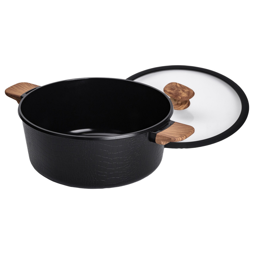 MGC Алюмінієва каструля з керамічним покриттям антипригарним 7.7 л Ø 30 см чорна MGC HP-4-455B Коломыя - изображение 2