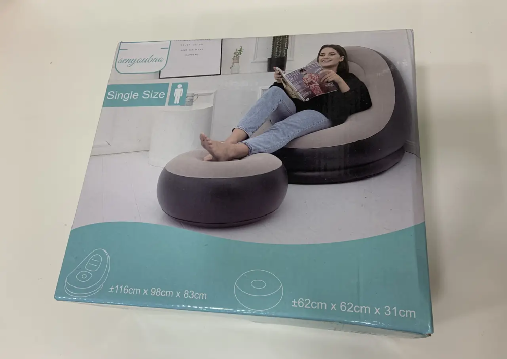 Надувне крісло з пуфом Air Sofa (велюрове покриття) Київ - фото 8