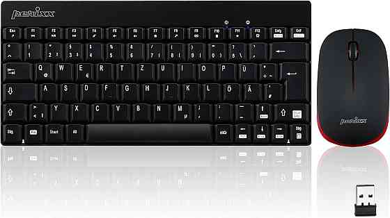 Набір клавіатура та миша Perixx Periduo-712/804 чорний бездротовий 2.4GHz QWERTZ nano-ресивер 1000 DPI міні Київ