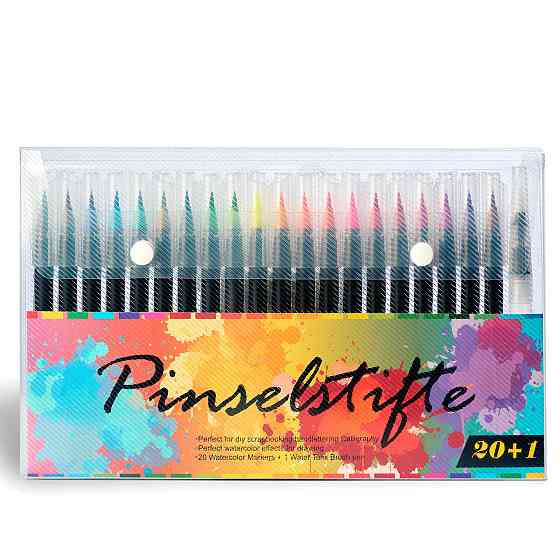 Акварельні маркери з пензликом для ескізів і скетчів на водній основі набір 20 шт Кам'янець-Подільський