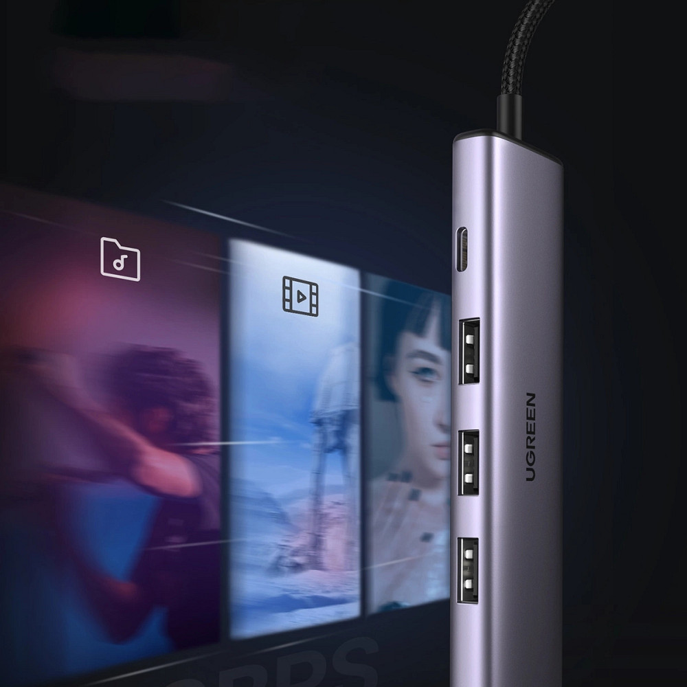 Хаб USB 3.0 -> 4хUSB 3.0 з живленням Type-C CM473 Ugreen Винница - изображение 2