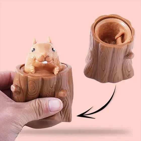 Игрушка антистресс Pop It Фуфлик - выпрыгивающая белка Коломия