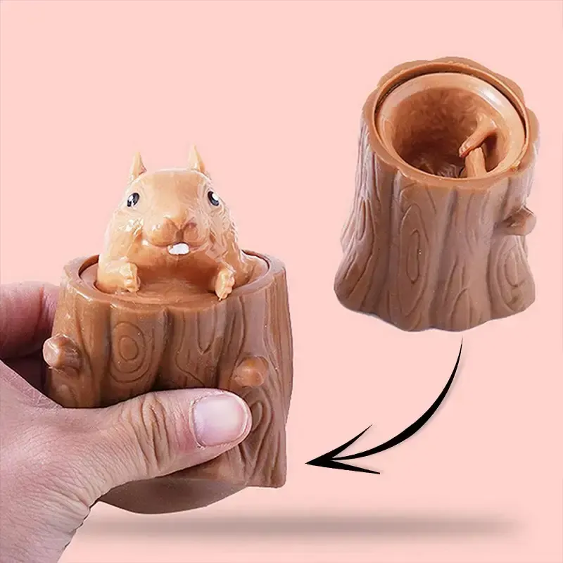 Игрушка антистресс Pop It Фуфлик - выпрыгивающая белка Коломия - фото 5