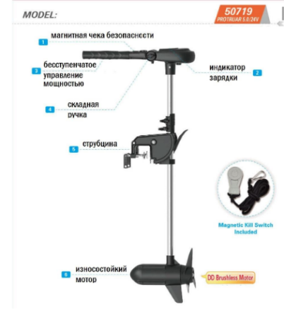 Электромотор лодочный Haswing Protruar 5 л.с. 160Lbs 24В Дніпро - фото 1