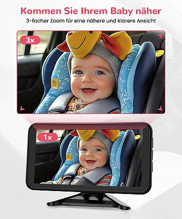 Автомобільна відеоняня LUCKVIEW, монітор 5.2” з камерою заднього виду для малюків в авто Full HD, нічне бачення Київ - фото 5