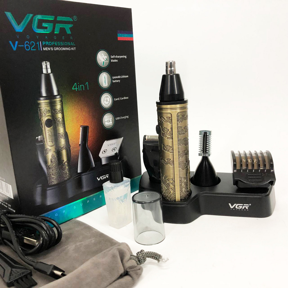 Тример для носа 3в1, Електричний тример для волосся в носі Машинка видалення волосся з носа вух VM-51 Івано-Франківськ - фото 10