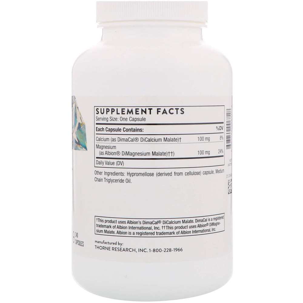 Кальций и магний малат, Calcium-Magnesium Malate, Thorne, 240 капсул Луцк - изображение 2