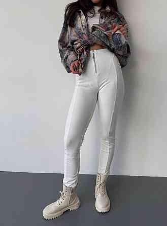 Женские теплые лосины на высокой посадке с молнией пума на флисе 46/48 Одесса