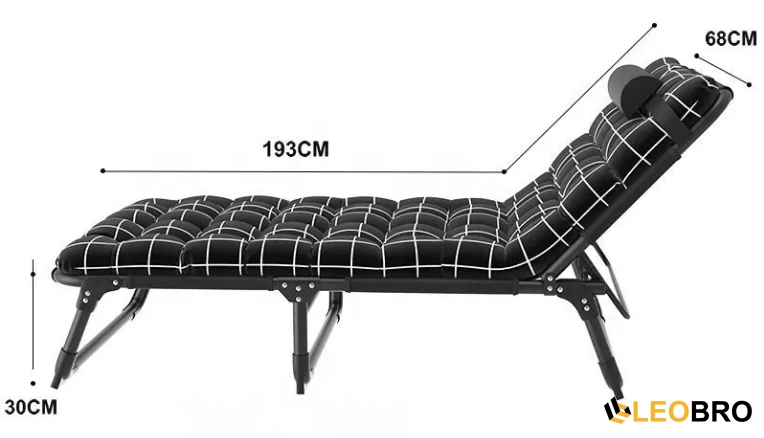 Раскладушка с подушкой LEOBRO FB-S04-PP черный с белым | Складная кровать 193×68 см Киев - изображение 2