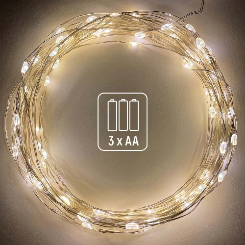 Світлодіодна гірлянда струна 100 Led 10м теплий колір (батарейки 3*AA) CW-G-100L10NB ColorWay Житомир - изображение 3