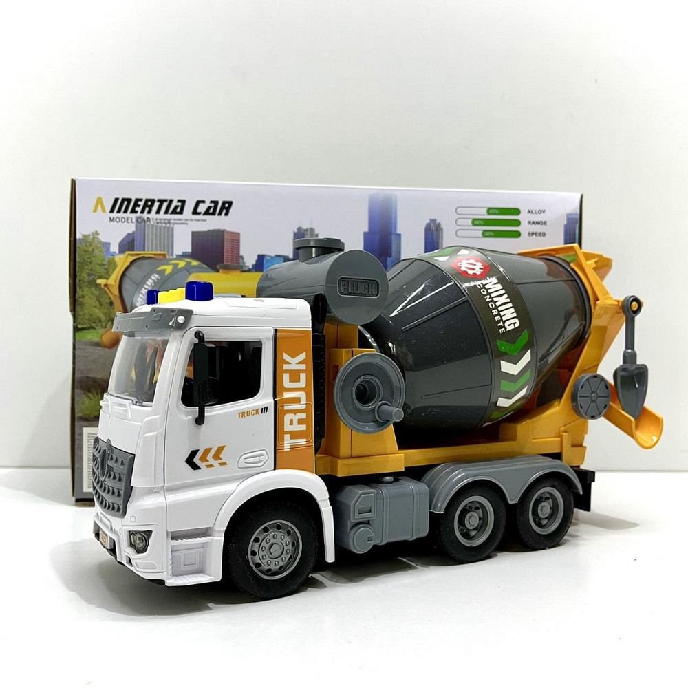 Спецтехніка Бетонозмішувач світло звук рухомі деталі масштаб 1:16 Жовто-сірий (ZH 812-1) Чернігів - фото 3