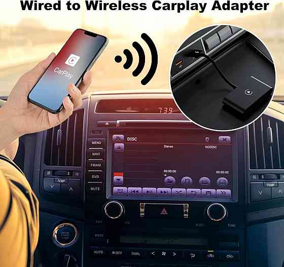 Бездротовий CarPlay Адаптер для iPhone: Конвертація Провідного в Бездротовий з Bluetooth & 5GHz WiFi Київ