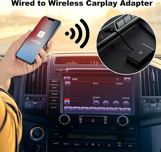 Беспроводной CarPlay Адаптер для iPhone: Превращение Проводного в Беспроводной с Bluetooth & 5ГГц Wi Киев - изображение 5