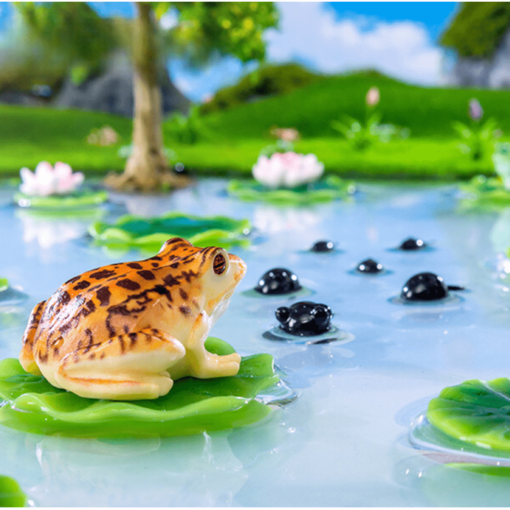 Декоративная фигурка Лягушка для флорариума и миниатюры Бежевая Одесса