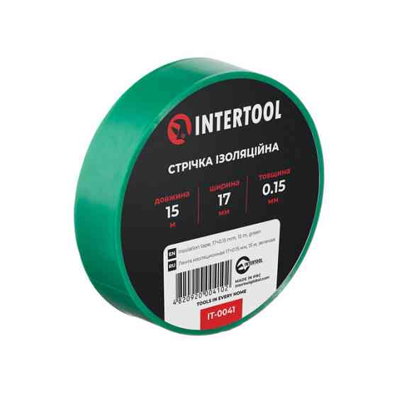 Стрічка ізоляційна 0.15мм*17мм*15м зелена INTERTOOL IT-0041 Киев