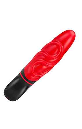 Розкішний вібратор з опуклими ребрашками для стимуляції AMOR BIG VIBRATOR BRUCE Red (Застосунок НЕ Sex Aura Київ
