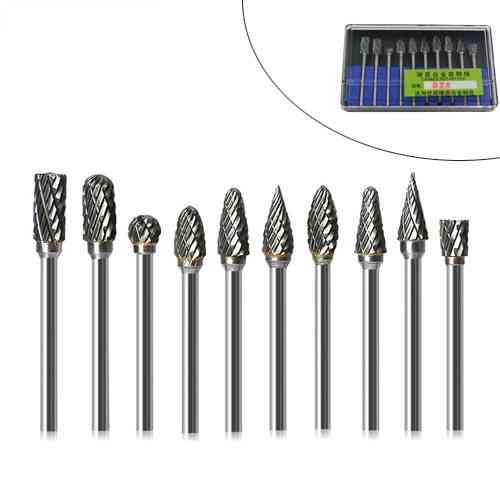 Набір борфрез по металу 10шт, хвостовик 3мм, для гравера, карбід вольфрама Вінниця