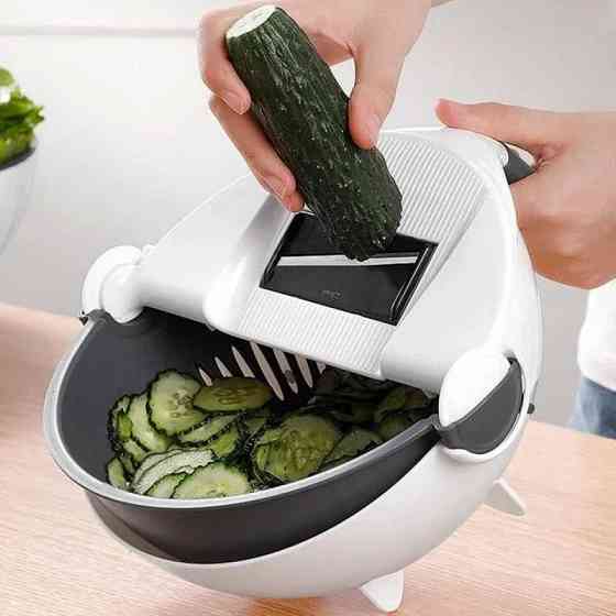 Многофункциональная овощерезка с дуршлагом Basket Vegetable Cutter 7 в 1: 7 лезвий, корзина для промывки, ручная Одесса