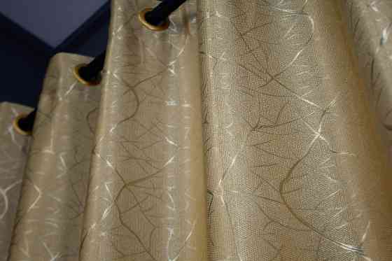 Комплект штор на люверсах VR-Textil Льон Савана № 982ш Бежевий 150х250 см 2 шт (37-0099) Київ