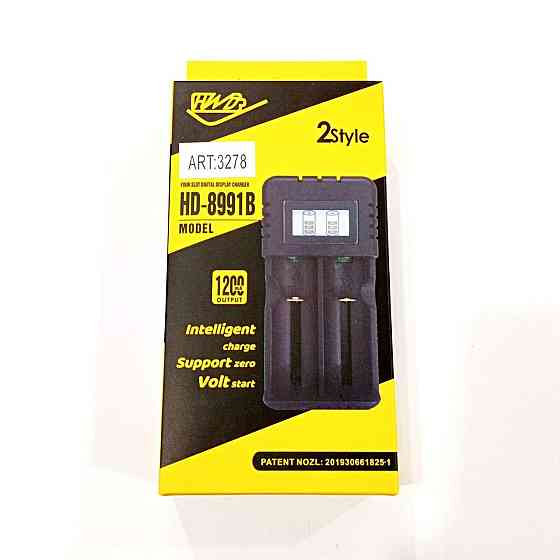 Зарядное устройство для аккумуляторов 2x18650 и др./ от сети / HD-8991B/F2, (С ЭКРАНОМ) /  7003 Днепр