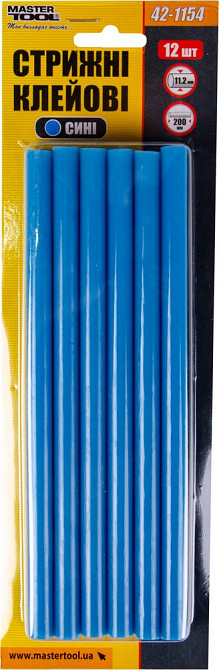 Стрижні клейові MASTERTOOL 11.2х200 мм 12 шт сині 42-1154 Коломыя - изображение 4