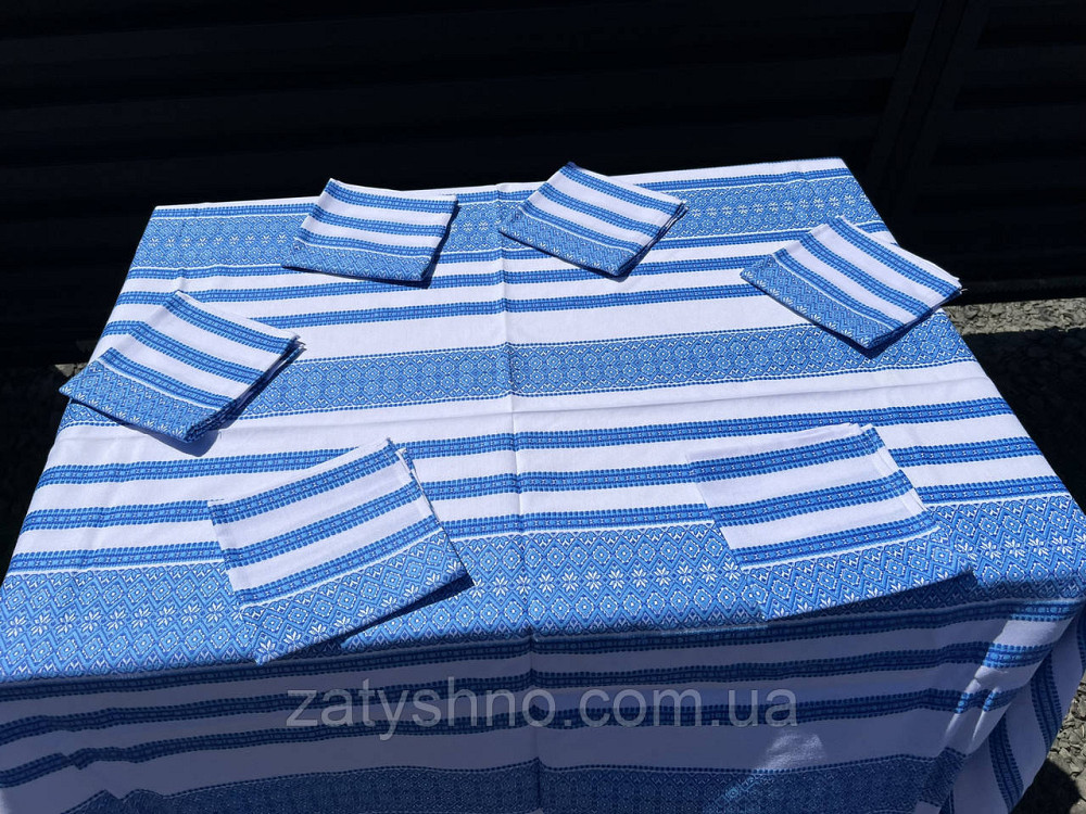 Синій скатертини на подарунок з серветками Київ - фото 8