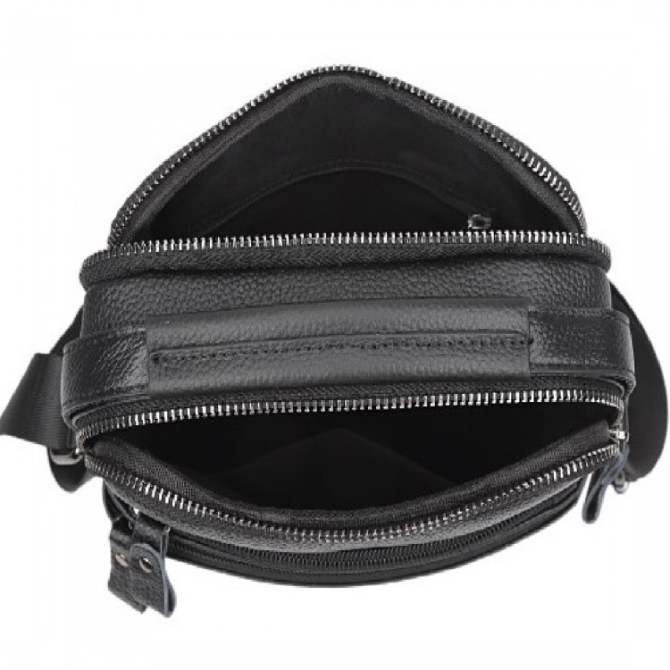 Шкіряна чоловіча чорна сумка-барсетка з ручкою Tiding Bag 73957 Кам'янське - фото 7