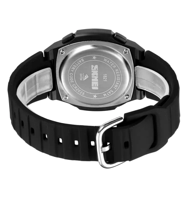 Часы мужские спортивные Skmei 1821 (Черные с белым циферблатом) Винница - изображение 8