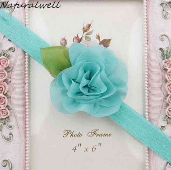 Дитяча пов'язка блакитна - розмір універсальний (на резинці), розмір квітки 5,5 см Київ