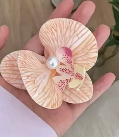 Затискач для волосся Орхідея Персиковий Сміла - фото 1