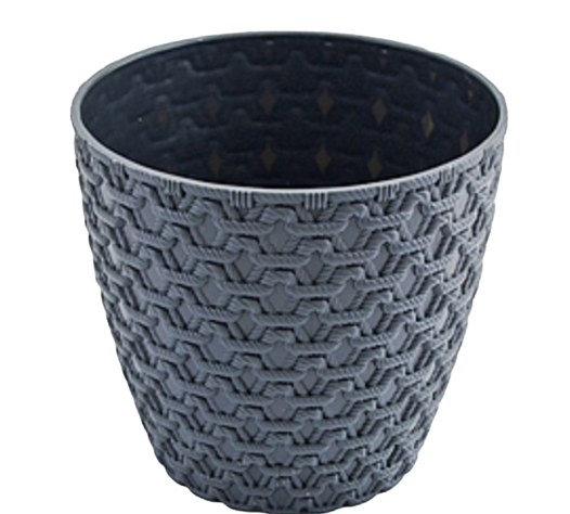Вазон Плетіння 0,75л антрацит ELIF Житомир - изображение 1