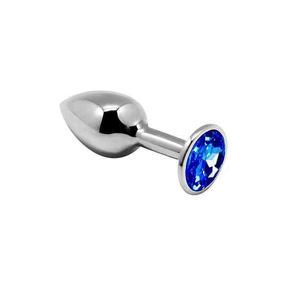 Металлическая анальная пробка с кристаллом Alive Mini Metal Butt Plug Blue S Sex Aura Киев