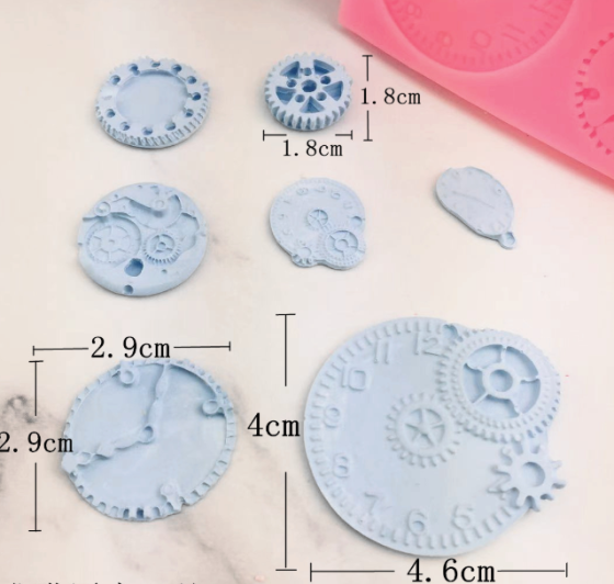 Молд силиконовый Механизмы часы 89 на 85 мм розовый Киев