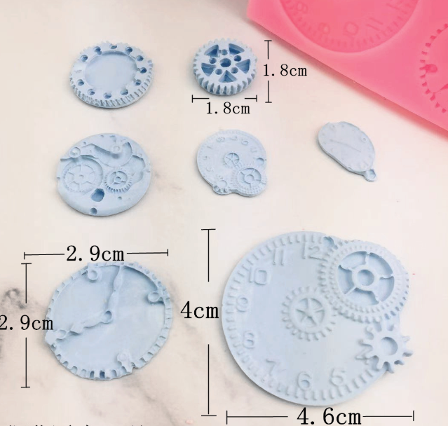 Молд силіконовий Механізми годинник 89 на 85 мм рожевий Київ - фото 3