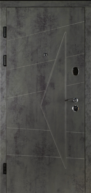 Двері вхідні Наші Двері РУБЕЖ Комбі Оксид темний / Оксид бежевий 960х2050 мм Київ - фото 1