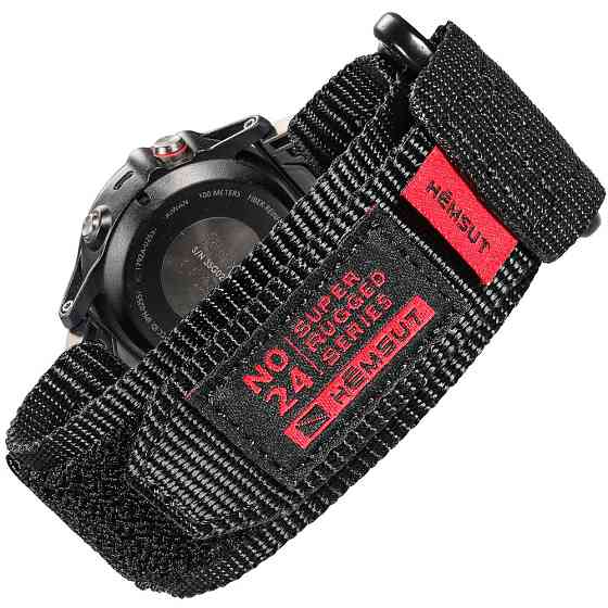 Ремінець для годинника Hemsut HS121 Super Strong Nylon Garmin Black 20 mm SBR Київ