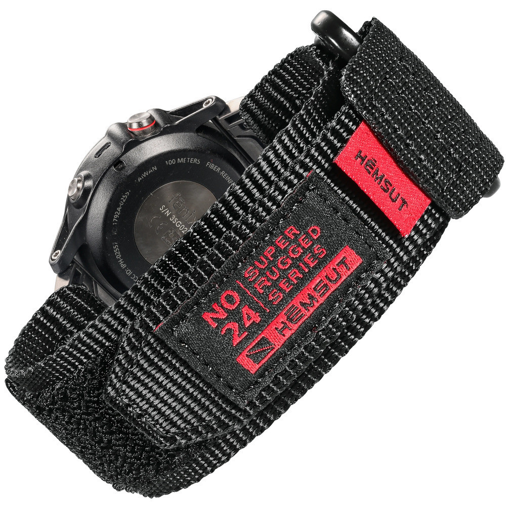 Ремінець для годинника Hemsut HS121 Super Strong Nylon Garmin Black 20 mm SBR Київ - фото 1
