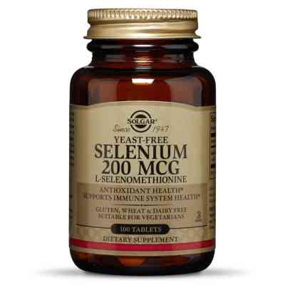 Мінерали Solgar Селен, (селенометіонін), Selenium, Yeast-Free, 200 мкг, 100 (SOL02557) Вінниця