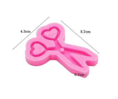 Силиконовый молд Ножницы 57 на 43 мм розовый Киев