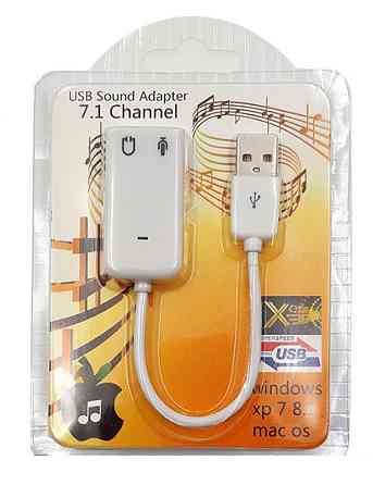 Звукова карта USB AUX jack, 2*TRS (Mic + Ear) Virtual 7.1 Channel, RTL Винница