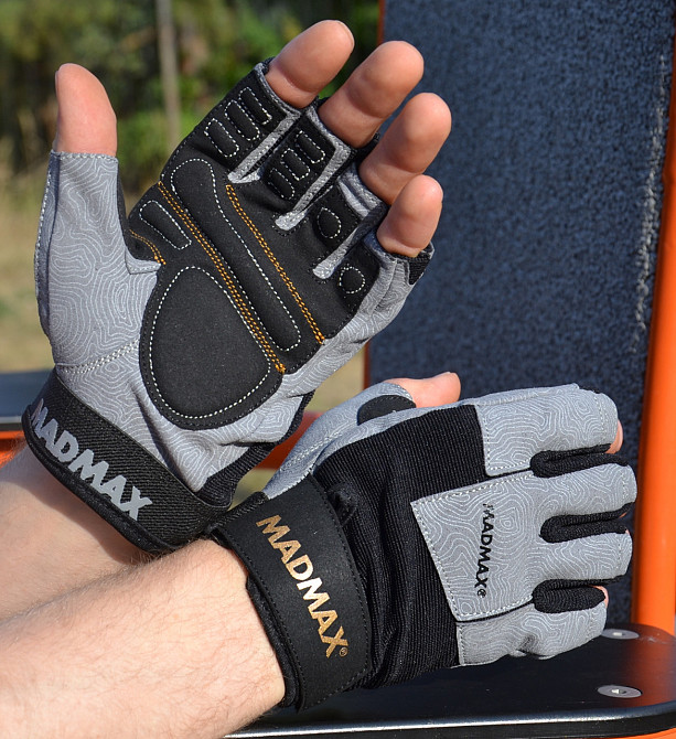 Рукавички для фітнесу MadMax MFG-871 Damasteel Grey/Black XXL Каменское - изображение 6
