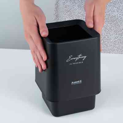 Кошик для паперів Axent Настільний контейнер для сміття, квадратний, чорний (2132-01-A) Вінниця