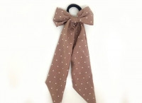 Гумочка для волосся в горошок коричнева Київ - фото 1